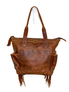 ELENA Medium Convertible Day Bag with Fringe - 0019