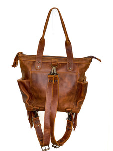ELENA Medium Convertible Day Bag with Fringe - 0019