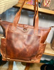 GABRIELLA Large Convertible Day Bag - Leather Pocket