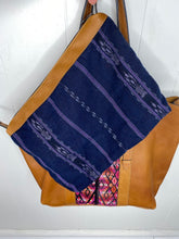 Load image into Gallery viewer, MoonLake Designs Canasta removable center compartment with handwoven blue huipil design