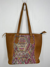 Load image into Gallery viewer, MoonLake Designs handmade unique Carmela Small Everyday Tote in Pear Tan Leather font view without tassel