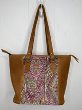 Load image into Gallery viewer, MoonLake Designs handmade unique Carmela Small Everyday Tote in Pear Tan Leather back view without tassel