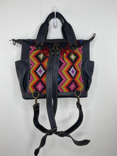 Load image into Gallery viewer, MoonLake Designs Elena Convertible Day bag with adjustable and removable backpack straps made from black leather