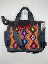 Load image into Gallery viewer, MoonLake Designs Elena Medium Convertible Day bag in black leather adjustable and removable crossbody strap