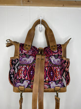 Load image into Gallery viewer, MoonLake Designs Elena Convertible Day bag with adjustable and removable backpack straps made from matching light tan leather – close up