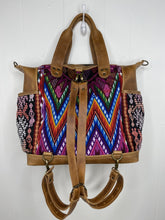 Load image into Gallery viewer, MoonLake Designs handmade Gabriella Large Convertible Day Bag in Dark Tan Leather with removable, adjustable backpack straps