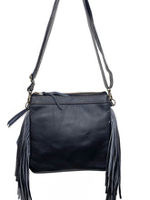 Load image into Gallery viewer, MoonLake Designs Penelope Flecos bag full black leather back view