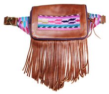 Load image into Gallery viewer, MoonLake Designs Hip Belt with fringe in handcrafted medium tan leather
