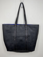 Load image into Gallery viewer, MoonLake Designs handmade unique Isabella Large Everyday Tote in Black Leather back view – full leather