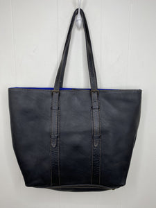 MoonLake Designs handmade unique Isabella Large Everyday Tote in Black Leather back view – full leather