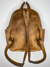 Load image into Gallery viewer, MoonLake Designs Paloma backpack back view showing adjustable straps 