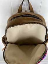 Load image into Gallery viewer, MoonLake Designs Paloma backpack inside view of cream interior showing front zippered compartment