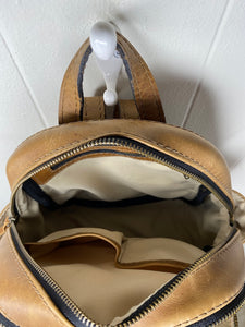 MoonLake Designs Paloma backpack inside view of cream interior showing back zippered compartment and open pockets