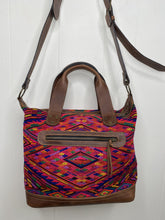 Load image into Gallery viewer, MoonLake Designs handmade Renata Medium Maleta Bag huipil design, drop handles, strap, and exterior zippered pocket 