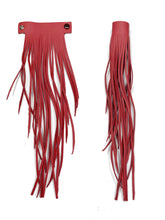 Load image into Gallery viewer, MoonLake Designs handcrafted large leather fringe tassel in coral red