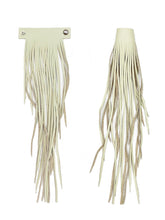 Load image into Gallery viewer, MoonLake Designs handcrafted large leather fringe tassel in cream