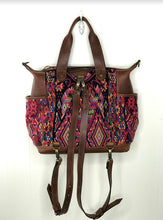 Load image into Gallery viewer, MoonLake Designs handmade Gabriella Large Convertible Day Bag in Dark Tan Leather with removable, adjustable backpack straps