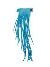 Load image into Gallery viewer, MoonLake Designs handcrafted large leather fringe tassel in turquoise