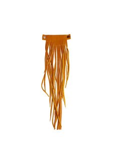 MoonLake Designs handcrafted large leather fringe tassel in pear tan 