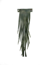 Load image into Gallery viewer, MoonLake Designs handcrafted large leather fringe tassel in green