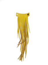Load image into Gallery viewer, MoonLake Designs handcrafted large leather fringe tassel in mustard yellow