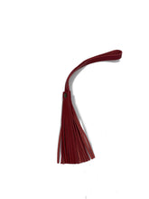 Load image into Gallery viewer, MoonLake Designs handcrafted small leather fringe tassel in rusty red