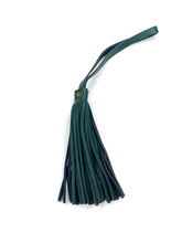Load image into Gallery viewer, MoonLake Designs handcrafted small leather fringe tassel in green
