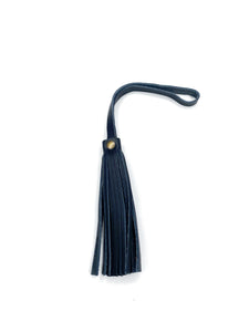 MoonLake Designs handcrafted small leather fringe tassel in black