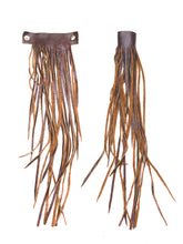 Load image into Gallery viewer, MoonLake Designs handcrafted large leather fringe tassel in textured caramel